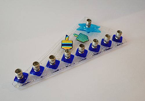 Handmade Dreidel Menorah by YafitGlass