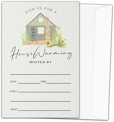 20 Piece Modern Home Invitation Cards with Envelopes