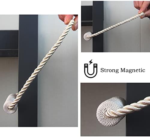 Magnetic Curtain Tiebacks 2 Pack Beige Holders