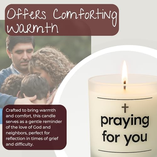 Praying For You Candle with Bible Verses for Sympathy Gifts