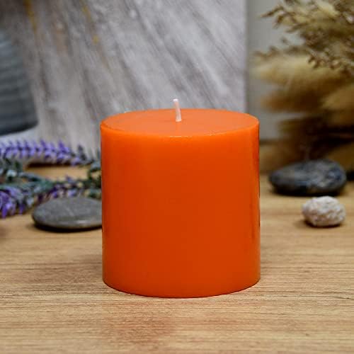 3 Inch Orange Pillar Candle for Home Dcor