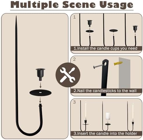 DFLU Metal Wall Candle Sconces Holder Set of 2