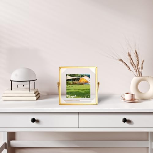 Fumwase Gold Floating Picture Frame 6x6 Inch
