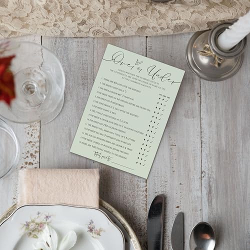 Bridal Shower Games Set of 25 Sage Green Cards