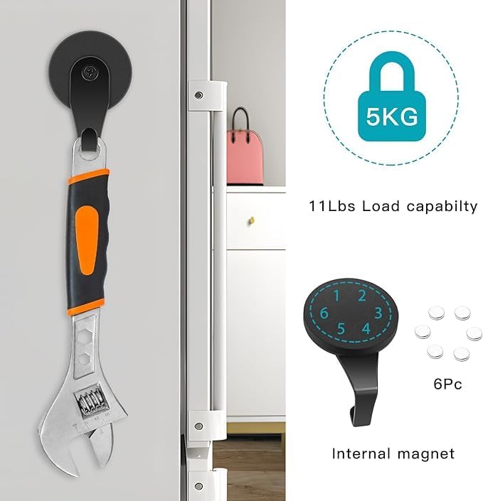 Magnetic Wreath Hanger with 6lbs Holding Capacity for Metal Doors