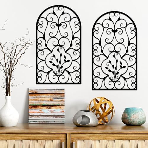 Resama 2 Pcs Scroll Wall Decor Black Modern Rustic