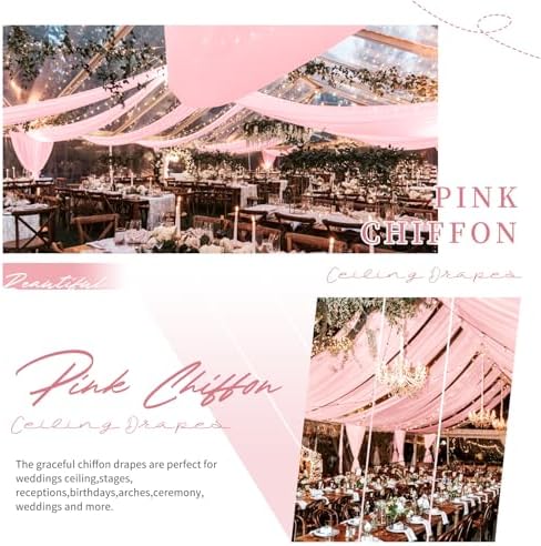 6 Panels Pink Ceiling Drapes for Wedding Decor