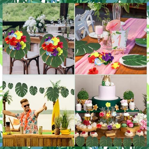 Blosssound 114 Pcs Hawaiian Luau Party Decorations Set