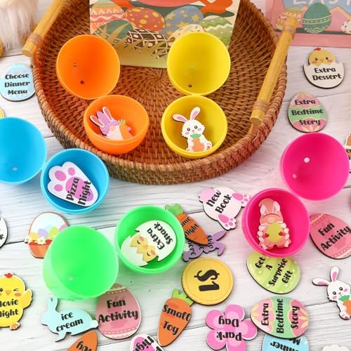 100 Pcs Wooden Easter Tokens for Egg Hunt Prizes