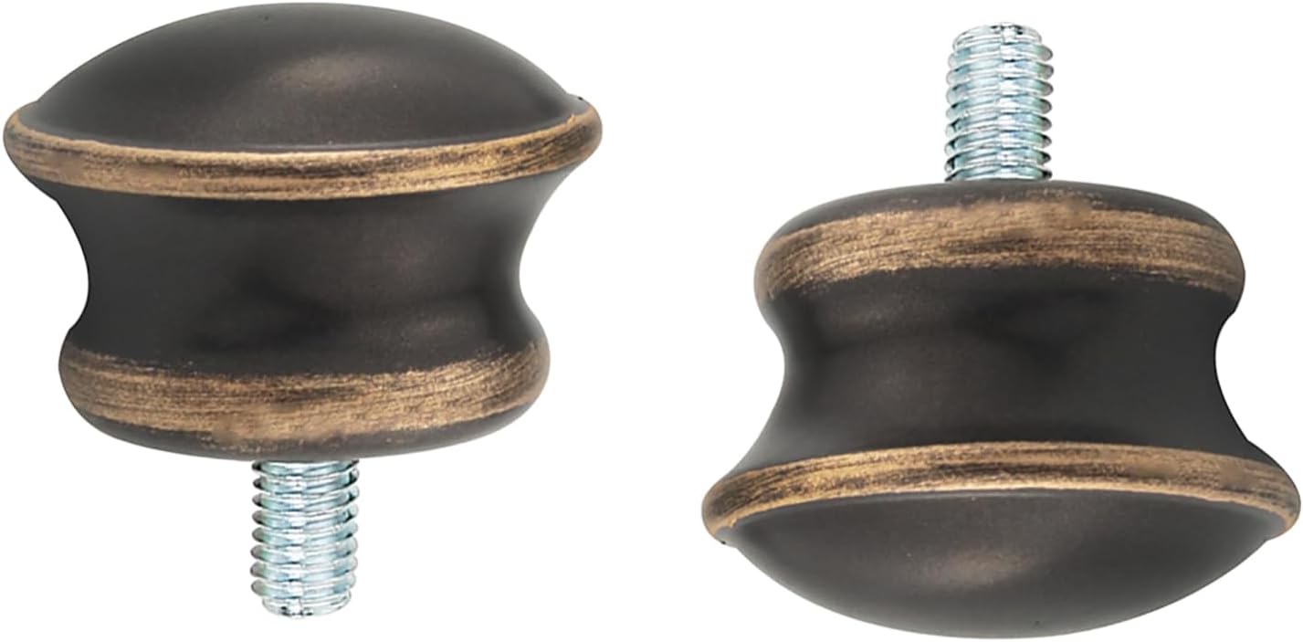 6PCS Brown Mushroom Shape Curtain Rod Ends