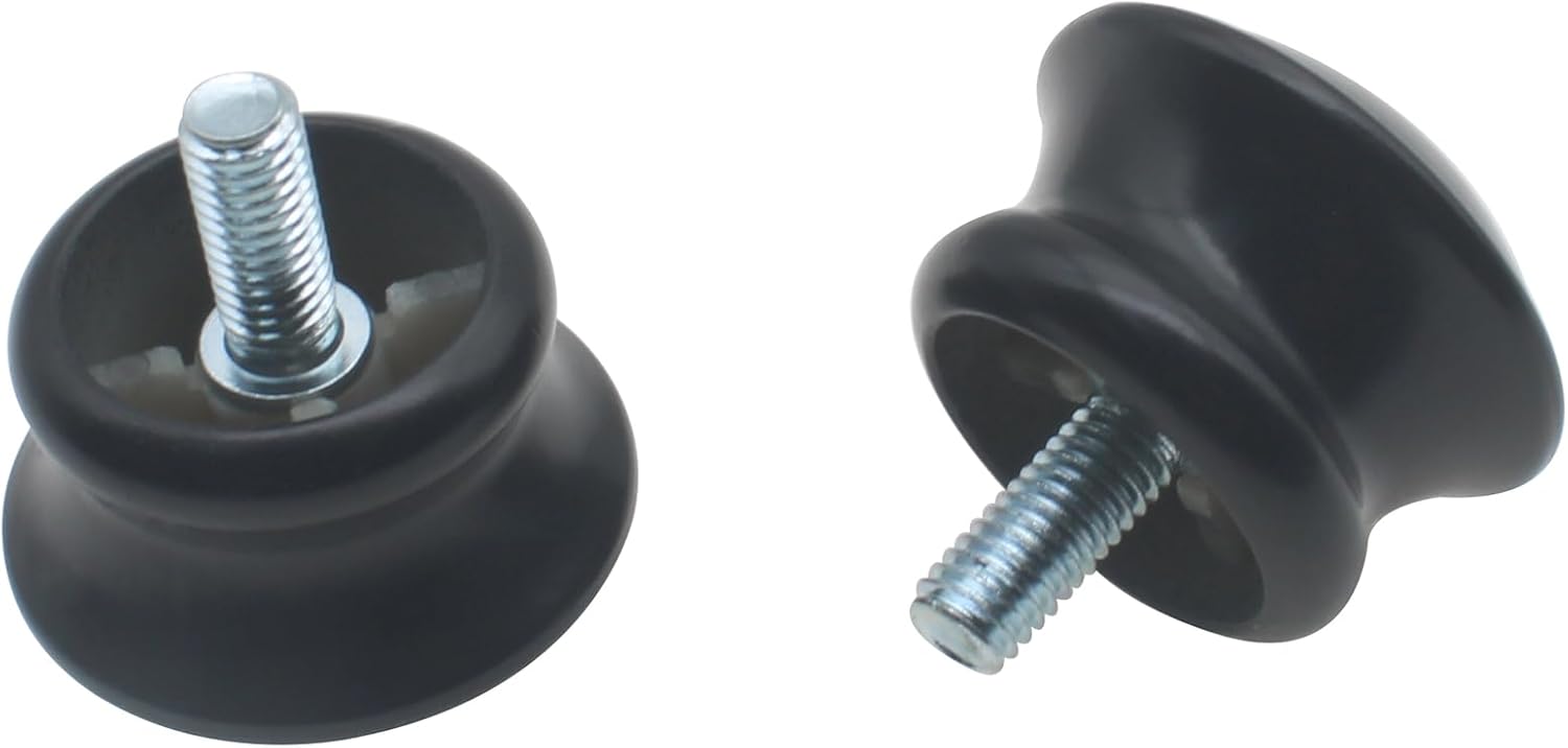 4pcs Mushroom Shape Curtain Rod End Caps with M5 Screws Black