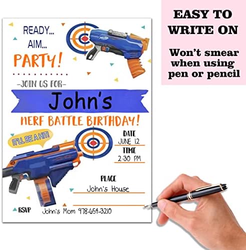Nopoben Dart War Party Invitation Cards with Envelopes