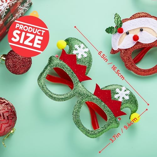 JOYIN 12 Pcs Glitter Christmas Party Glasses Frames