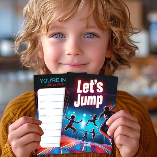 VIVORA Lets Jump Birthday Invites 30 Cards Envelopes