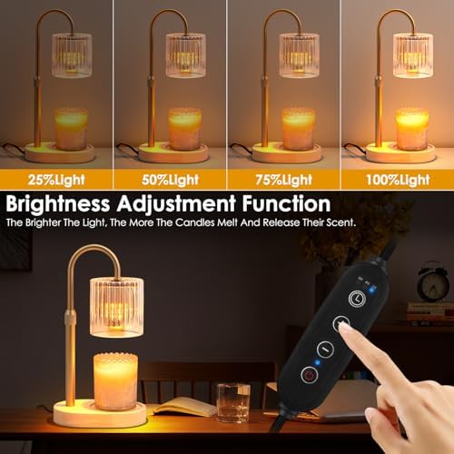 YDSP Candle Warmer Lamp with Timer Adjustable Height Modern Style