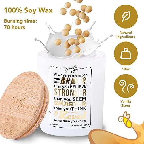 Inspirational Vanilla Soy Candle for Women Christmas Gift with Bravery Message