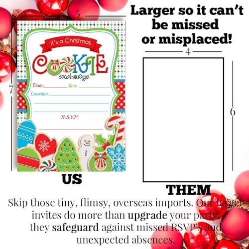 Amanda Creation Christmas Invitations 20 Pack with Envelopes