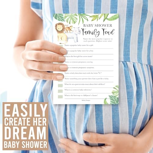 Hadley Designs 20 Safari Baby Shower Games - Gender Neutral