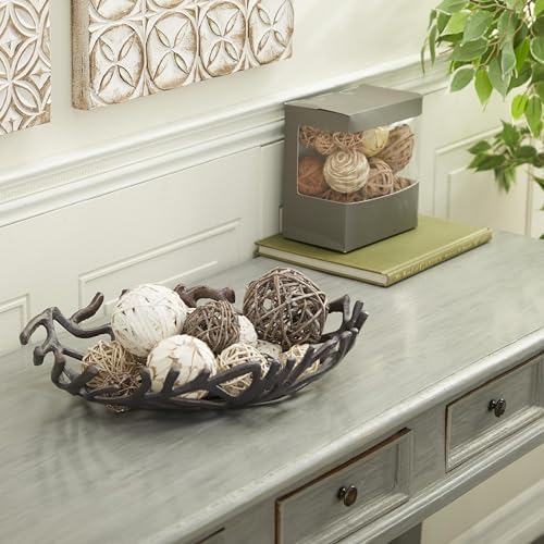 Deco 79 Wood Handmade Orbs Vase Filler Set of 2