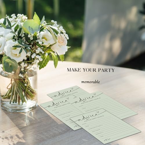 Bridal Shower Game Cards Set of 25 Sage Green