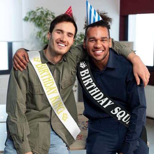 7 Pcs Birthday King Sashes for Men or Boy