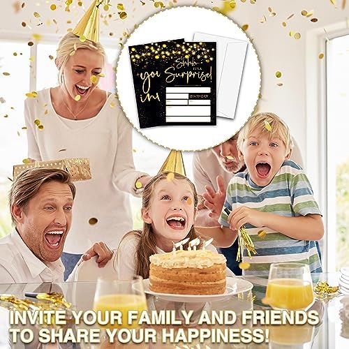 Chuxvon Surprise Birthday Party Invitations D20