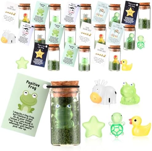 35 Sets Employee Appreciation Gift Bulk Luminous Resin Toys and Glass Bottles
