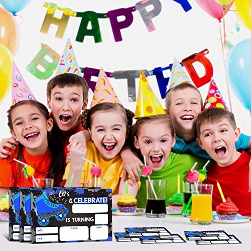 YSTEP Neon Roller Skating Birthday Invites