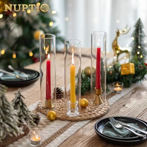 NUPTIO Hurricane Glass Candle Holder Sleeve