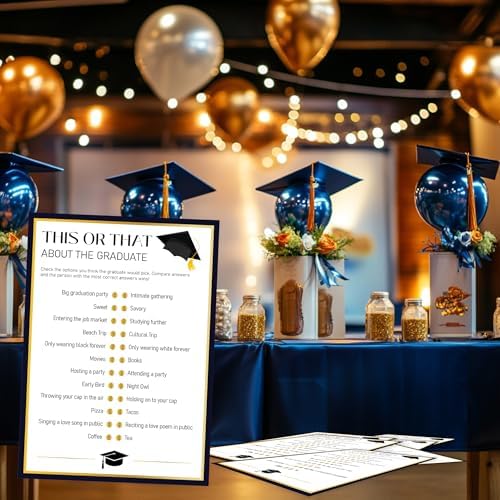 Uhadre Graduation Party Game Set of 30 Double Sided Cards
