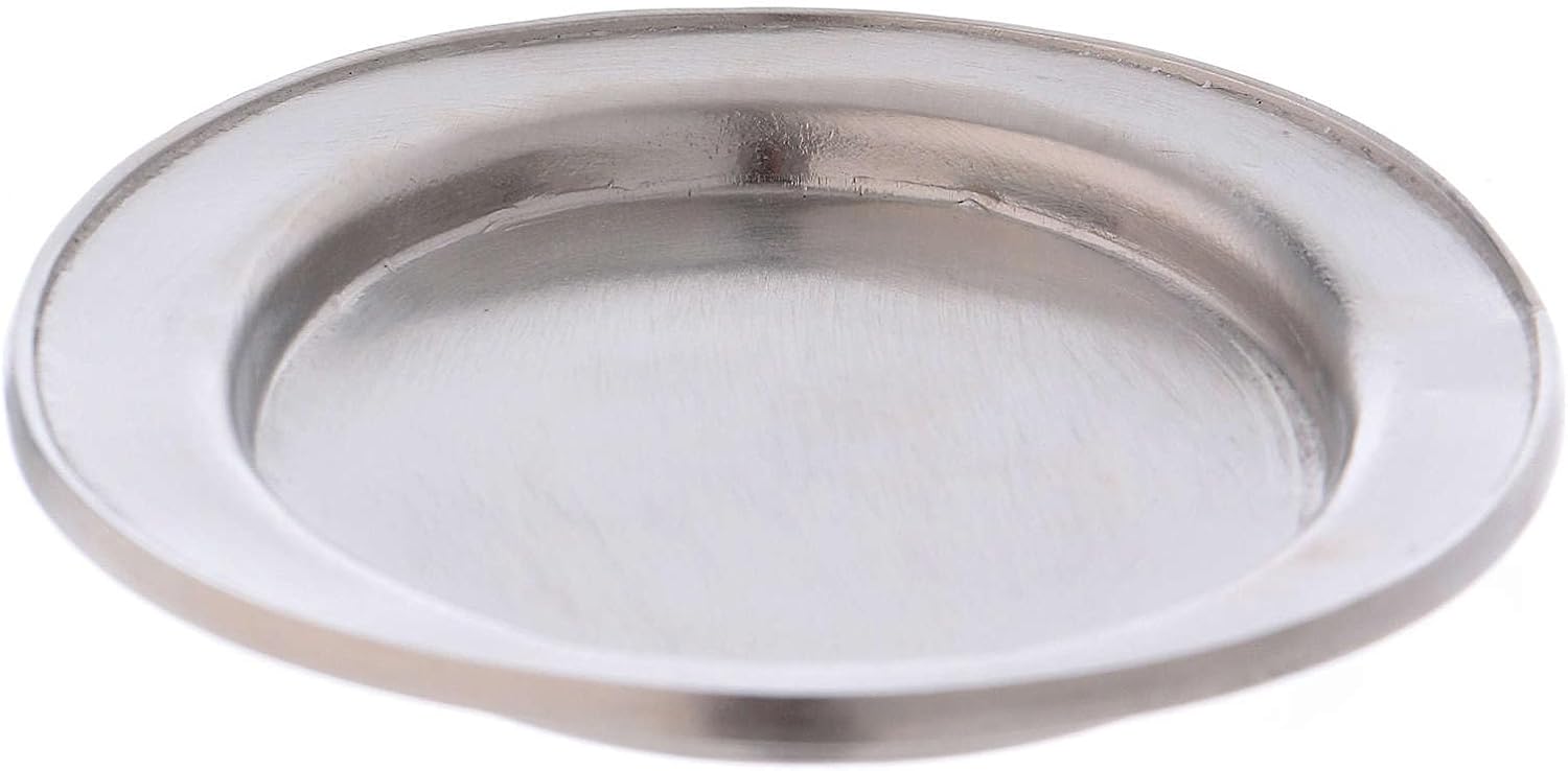 Matte Silver-Plated Brass Candle Holder Plate 1