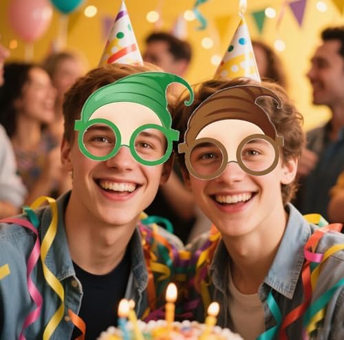 UUT 9Pcs Paper Masks Glasses Party Favor Set