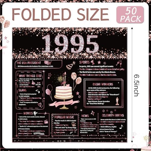 30th Birthday Napkins Set - 50 Pcs Black Rose Gold Design