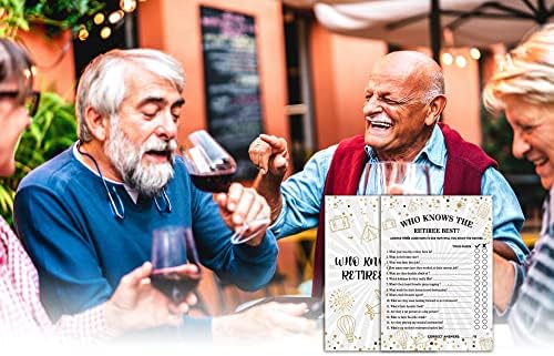 Retirement Party Game Cards with Gold Foil Design - 30 Cards