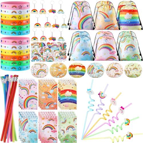 140 Pcs Rainbow Party Favors Set for Kids