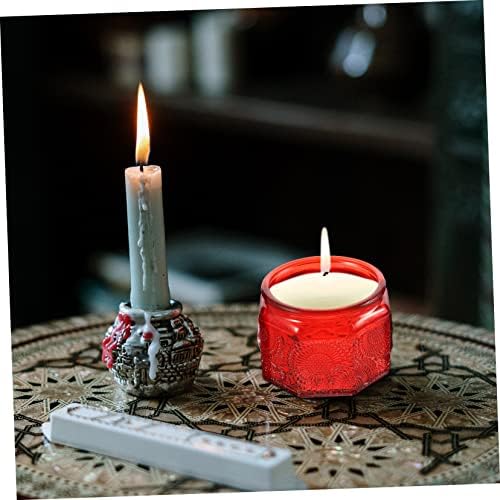 14-Piece Embossed Glass Candle Jar Set with Lids