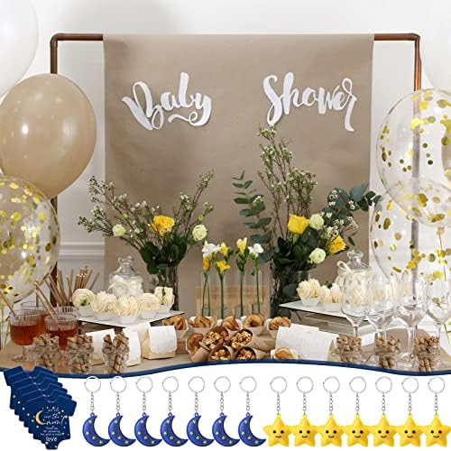 150 Pcs Baby Shower Keychains with Thank You Cards and Organza Bags