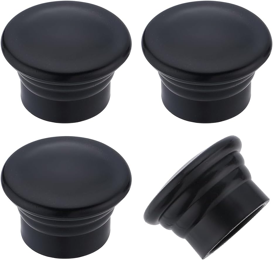 GORGECRAFT 4Pcs Black Curtain Finials Ends Caps for 28mm Rods