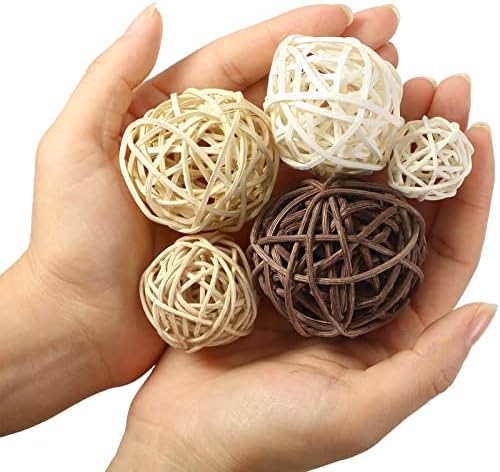 Patelai 72 Pcs Wicker Rattan Decorative Balls
