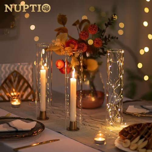 NUPTIO Hurricane Glass Candle Holder Sleeve