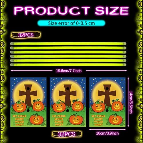 HyDren 32 Piece Halloween Glow Wristband Set