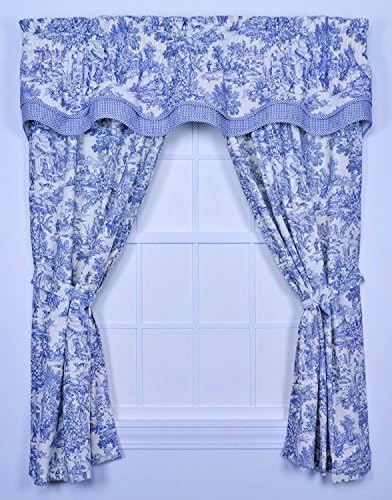 Victoria Park Toile Blue Valence Curtain