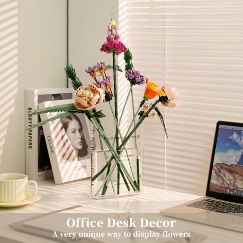 Puransen Clear Bookend Vase for Flowers