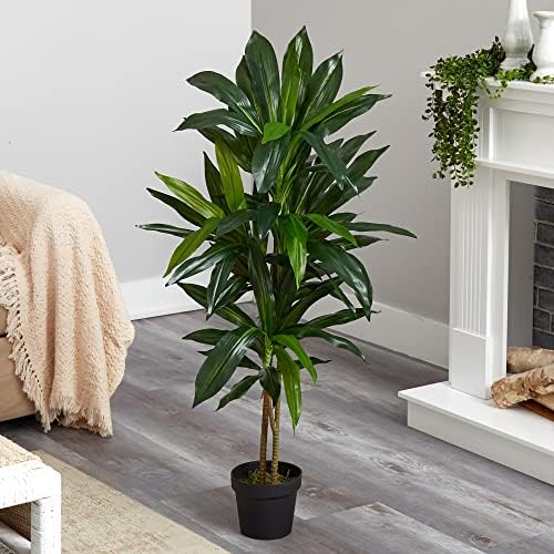 Nearly Natural 48in Dracaena Silk Plant Real Touch Green