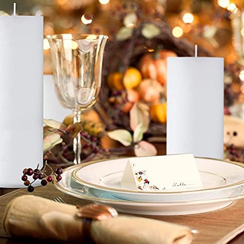 SPAAS Rustic White Pillar Candles Set of 4