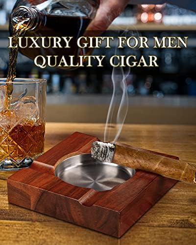 Wood Cigar Ashtray with Gift Box - Classic Design
