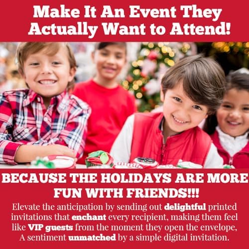 Christmas Invitations with Envelopes 20 Pack 5x7 Double Sided