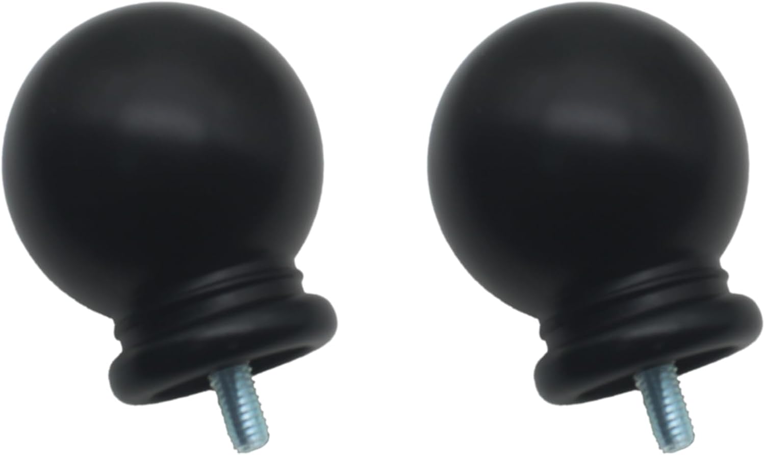 HAJZXH 2 Pcs 5 8 Inch Curtain Rod End Cap Finials Black