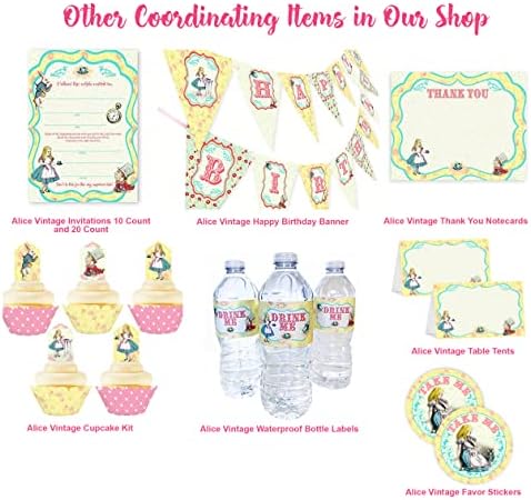 Alice In Wonderland Large Party Invitations 10 Set