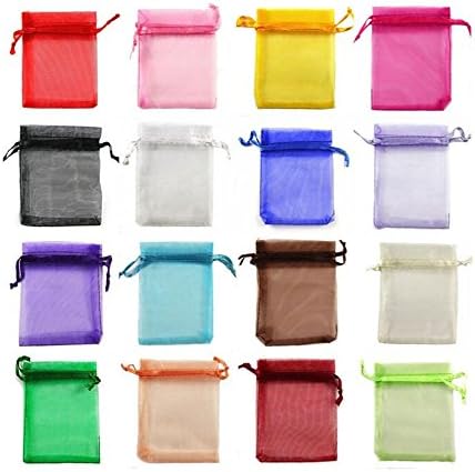 Ximkee Organza Gift Bags - 100 Pack 3x4 Grey